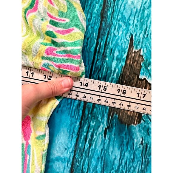 Lilly Pulitzer Girls Terrycloth Swim Cover Up Green Pink Tiki Dress Size S (4-5) - Picture 10 of 10